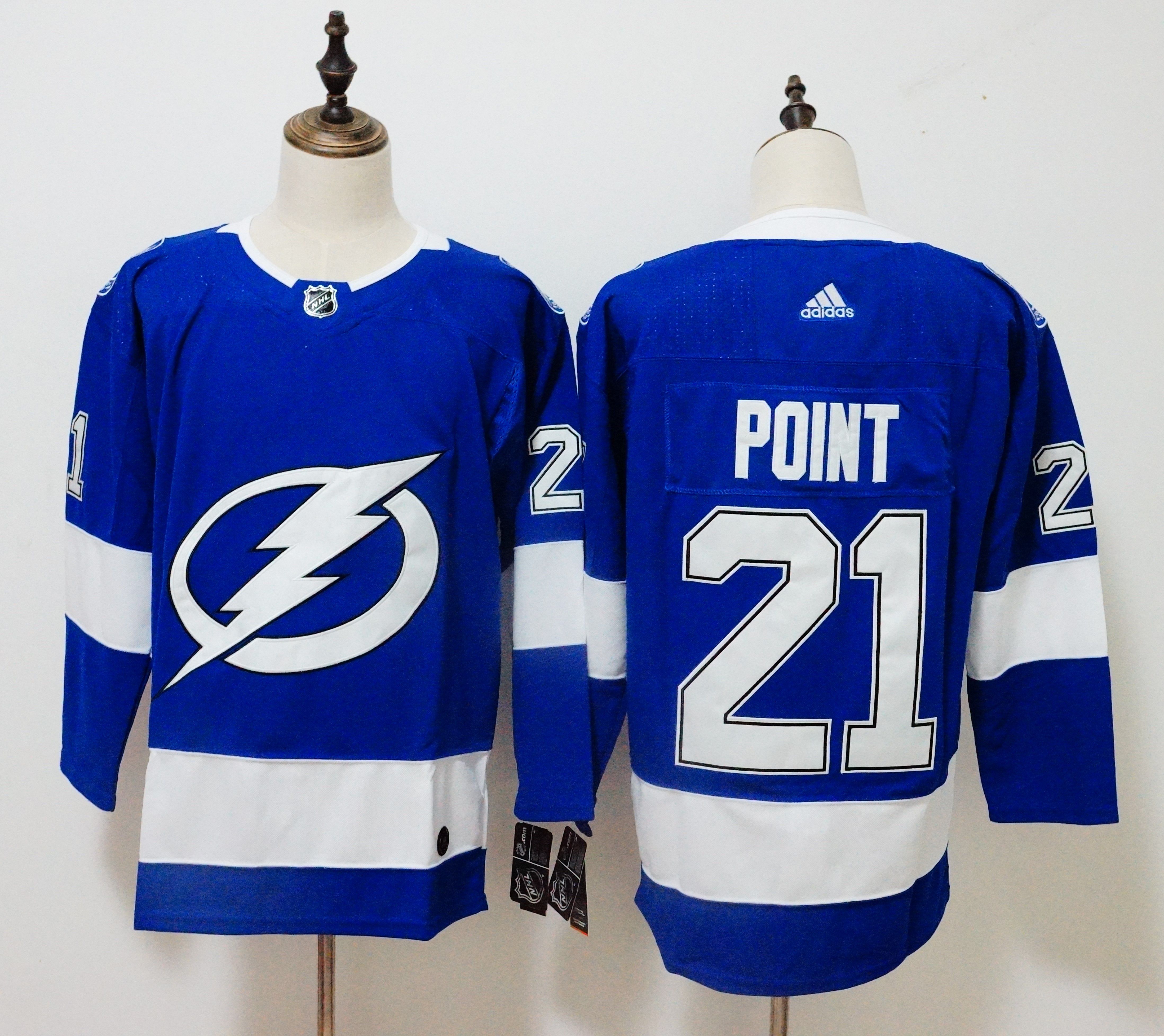Men Tampa Bay Lightning 21 Point Blue Adidas Hockey Stitched NHL Jerseys